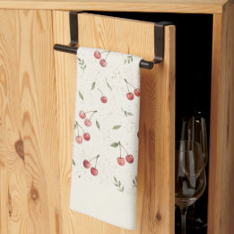 Keukenhanddoek met vintage kersenpatroon