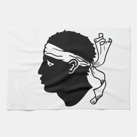 Keukenhanddoek met vlag van Corsica (Horizontaal)
