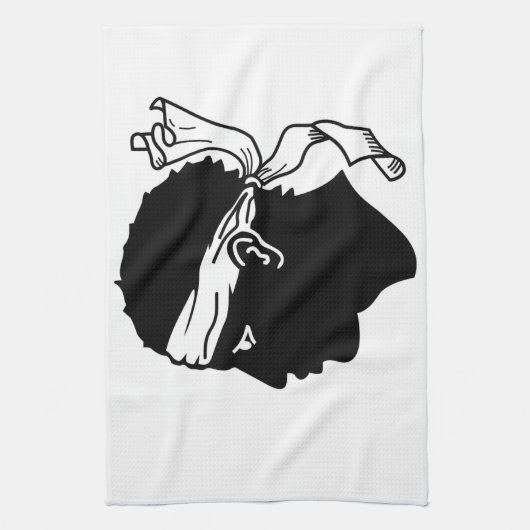 Keukenhanddoek met vlag van Corsica (Verticaal)