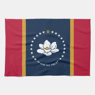 Keukenhanddoek met vlag van de staat Mississippi,