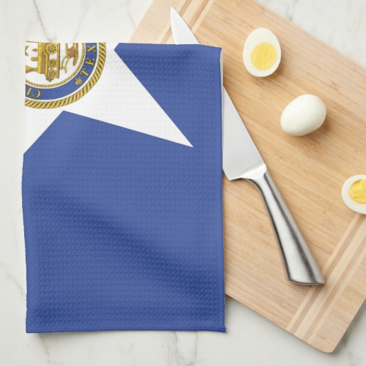 Keukenhanddoek met vlag van Houston, V.S.A. (Quarter Fold)