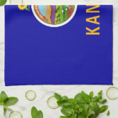 Keukenhanddoek met vlag van Kansas, VS (Gevouwen)