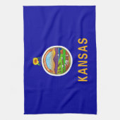 Keukenhanddoek met vlag van Kansas, VS (Verticaal)