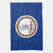 Keukenhanddoek met vlag van Virginia, V.S.A. (Verticaal)
