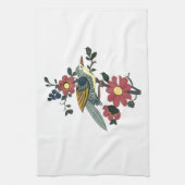 Keukenhanddoek met vogel en bloemkool (Verticaal)