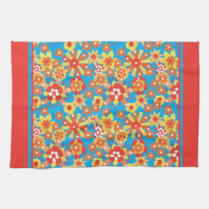 Keukenhanddoek of theedoek, Oranje Ditsy Floral
