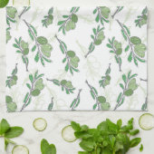 Keukenhanddoek olijftakjes – rustiek (Gevouwen)