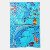 keukenhanddoek om dolfijnen te lachen (Verticaal)