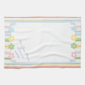 Keukenhanddoek "Pastel Flowers & Stripes" (Horizontaal)