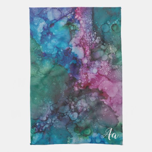 Keukenhanddoek "Pinks-Blue Inkblot" (Verticaal)