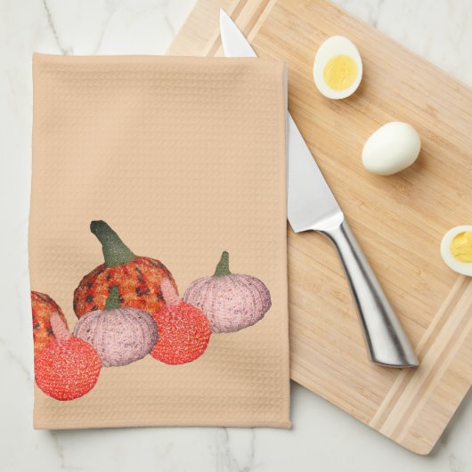 Keukenhanddoek - Pompoenrand (Quarter Fold)