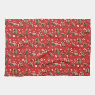Keukenhanddoek Prairie Dog Party (Rood)