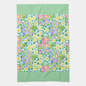  keukenhanddoek, Spring Primroses, Mint Green Theedoek (Verticaal)