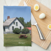 keukenhanddoek van de vuurtoren van Presque Isle (Quarter Fold)