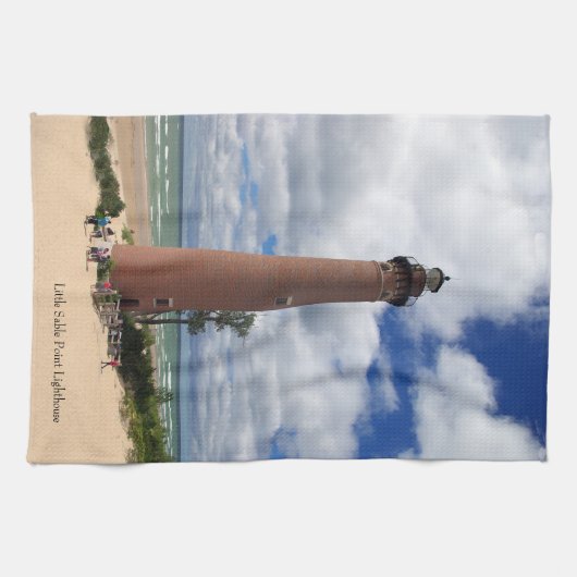 Keukenhanddoek van kleine Sable Point Lighthouders (Horizontaal)
