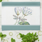 keukenhanddoek van Lotus en dragonfly (Gevouwen)
