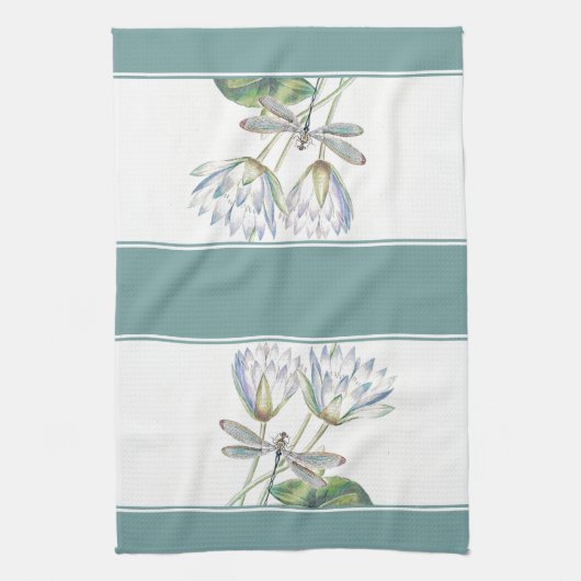 keukenhanddoek van Lotus en dragonfly (Verticaal)