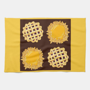 keukenhanddoek voor bosbessen en pompoenen
