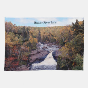 keukenhanddoek voor de Herfst van de rivier Beaver