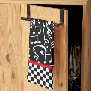 keukenhanddoek voor muzieknoten