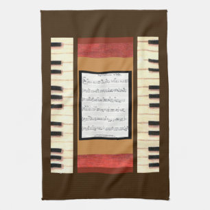 Keukenhanddoek voor piano-sleutels voor grensvelle