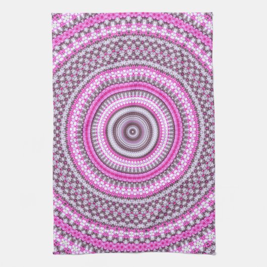 Keukenhanddoek voor  roze mandala (Verticaal)
