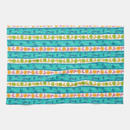 Keukenhanddoek Wave Lengths in wit