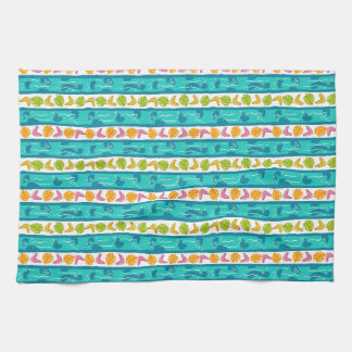 Keukenhanddoek Wave Lengths in wit