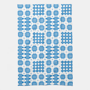 Keukenhanddoek: Welsh Tapestry Design, Bright Blue Theedoek