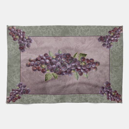 Keukenhanddoekdruiven met Floral Backdrop Theedoek (Horizontaal)