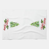 Keukenhanddoeken met kerstgeborduurde look (Horizontaal)