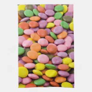 Keukenhanddoeken met zoete bonbons