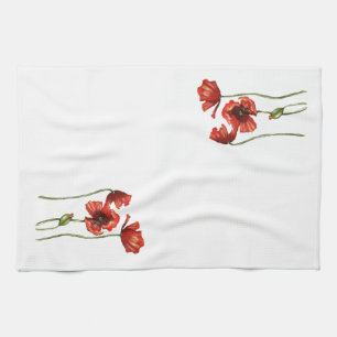 Keukenhanddoeken van Red Poppy Floral Design