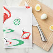 Keukenhanddoeken voor kerstmis met rode kerstmis (Quarter Fold)