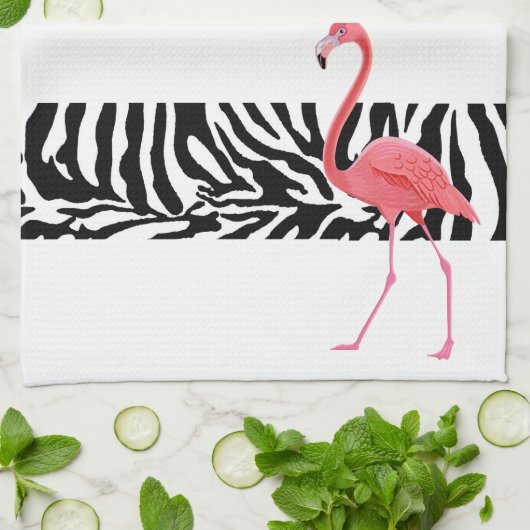 Keukenhanddoeken-Zebra Druk/Flamingo Theedoek (Gevouwen)
