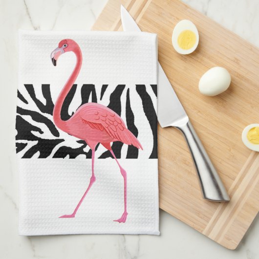 Keukenhanddoeken-Zebra Druk/Flamingo Theedoek (Quarter Fold)