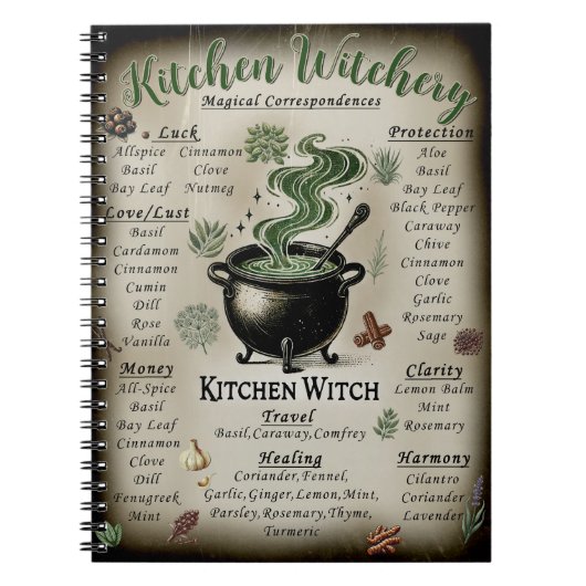 Keukenheksentoer Correspondenties Magische Kruiden Notitieboek (Voorkant)