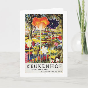 Keukenhof Gardens Vintage Poster Holland Card Kaart