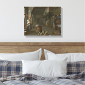 Keukeninterieur met twee hulpstoffen die voedsel b canvas afdruk (Insitu (Slaapkamer))