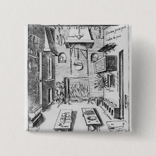 Keukeninterieur Vierkante Button 5,1 Cm