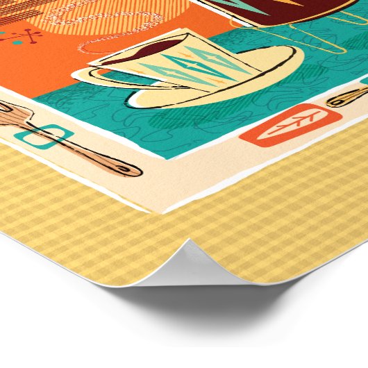 Keukenkalender in moderne stijl van het midden van poster (Hoek)