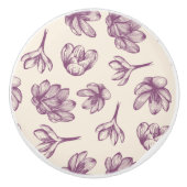 Keukenkast knoppen: Bloemen en Burgandy Keramische Knop (Voorkant)