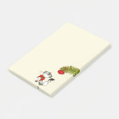 Keukenkat in een rode kerstbak post-it® notes (Schuin)