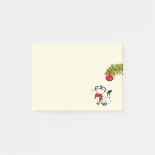 Keukenkat in een rode kerstbak post-it® notes (Voorkant)