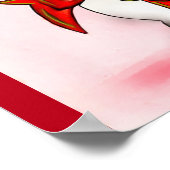 Keukenkat in een rode kerstbak poster (Hoek)