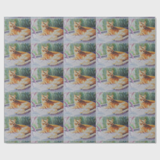 Keukenkat in venster cadeaupapier