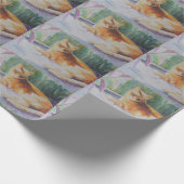 Keukenkat in venster cadeaupapier (Hoek)