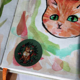 Keukenkat met kerstmis Feestdagen Ronde Sticker