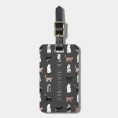 Keukenkatten in Roos Gold en zwarte en witte marme Bagagelabel (Voorkant verticaal)