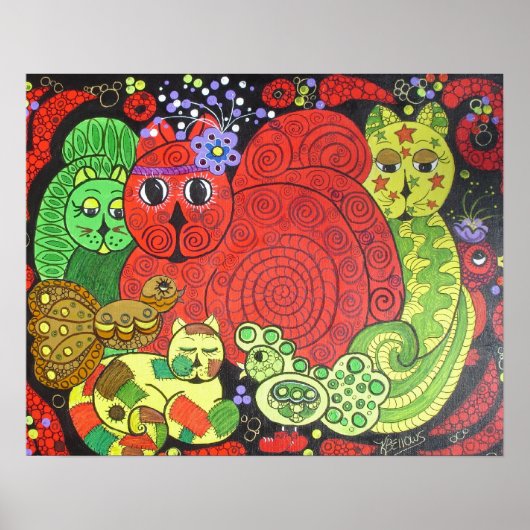 Keukenkatten Poster (Voorkant)